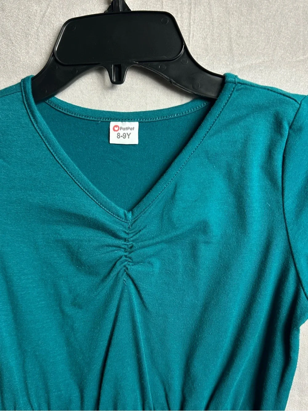PatPat Teal Floral Knit Dress with Pink Accents